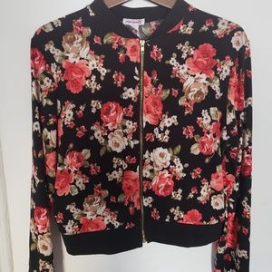 Baseball style floral fitted jacket NWT